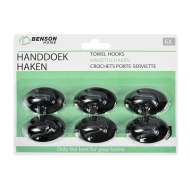 Set 6 suporti pentru prosop ,culoare negru