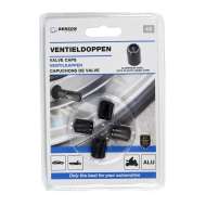 Set 4 capace pentru supapa cauciucuri  din aluminiu,culoare negru 