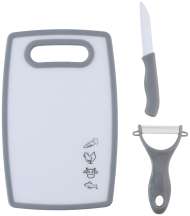 Set 3 Piese Taiere Alimente ( Cutit Ceramic , Curatator Legume Ceramic ,Tocator 32 X 160 X 250 Mm),Culori Diverse