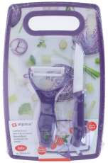 Set 3 Piese Taiere Alimente ( Cutit Ceramic , Curatator Legume Ceramic ,Tocator 30 X 160 X 250 Mm ),Culori Diverse