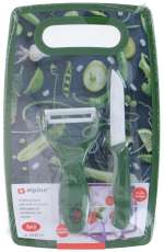 Set 3 Piese Taiere Alimente ( Cutit Ceramic , Curatator Legume Ceramic ,Tocator 30 X 160 X 250 Mm ),Culori Diverse