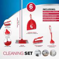 Set 6 Piese Curatenie ( Matura ,Coada Matura ,Perie Dusumea ,Perie Covor,Faras,Perie Wc)