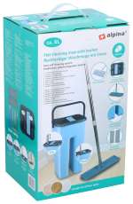 Set Galeata Mop Cu Perete Despartitor,Mop Rotativ 360 Grade Si 2 Lavete 