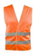 Vesta reflectorizanta din material 100% poliester ,inchidere velcro, 100 gsm , echipată cu bandă reflectorizata de 5 centimetri