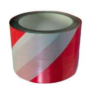 Banda Avertizare Bicolora Rosu-alb 75mm / 100m