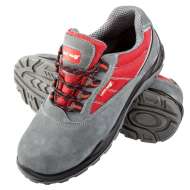 Pantof Piele-intoarsa-tesut / Gri-rosu (s1psrc) - 42