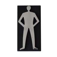 Semn Wc Cu Placa Adeziva Fixare - 63mm / Crom / Barbat