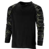 Tricou Bumbac Cu Maneca Lunga / Negru-camuflaj - 2xl