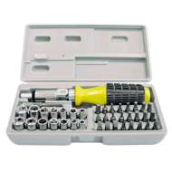 Set Varfuri Si Tubulare Cu Surubelnita Clichet - 40p.