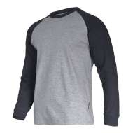 Tricou Bumbac Cu Maneca Lunga / Gri-negru - 3xl