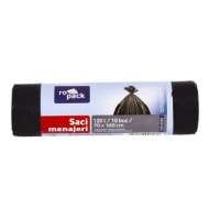 Sac Menajer Ldpe Negru 120 L, 10 Buc (Ropack)