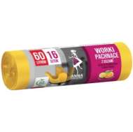 Sac Menajer Hdld Cu Urechi, Parfum Citrice 60 L, 16 Buc - Galben