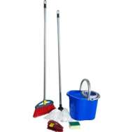 Set Curatenie Gospodina 13 L, 7 Piese (Galeata, Matura+Coada, Mop+Coada, Perie Frecat, Burete Canelat)