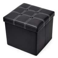 Taburet Pliabil Depozitare Modern - 38x38x38cm / Negru