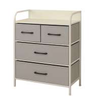 Comoda 4 Sertare Textile / 58x29x79cm - Gri/alb