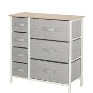 Comoda 7 Sertare Textile / 63x31x73cm - Gri/alb