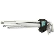 Chei Hexagonale Cu Bila, Tija Lunga, Cr-V Set 9 (1.5 - 10 Mm) - Hb651102