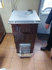 Soba teracota turn 4 randuri cu plita stut cu evacuare 120 mm