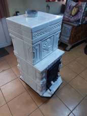 Soba turn 3 randuri cu etajera la randul 2 ,antijar, clapi fonta , culoare alba  