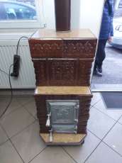 Soba turn 3 randuri cu etajera la randul 2 ,antijar, clapi fonta , culoare maro