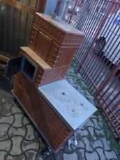 Soba plita 3 ochiuri ,cuptor 4 randuri plus garnitura ,culoare cognac 