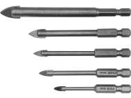 Set 5 Burghie Pentru SticlĂ Și CeramicĂ, 4-10mm, Prindere HexagonalĂ