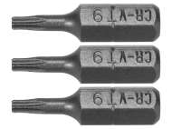 Set 3 BiȚi Torx 1/4'' T9x25mm