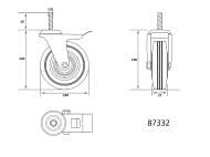 RoatĂ PivotantĂ Cu Filet Și FrÂnĂ 100/30mm