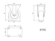 RoatĂ FixĂ, PolipropilenĂ, 50mm