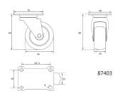RoatĂ Pivotanta, PolipropilenĂ, 60mm