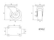 RoatĂ PivotantĂ Cu FrÂnĂ,polipropilenĂ, 50mm