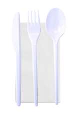 TRIS alb (furc+cutit+lingura+servetel) 100/set