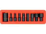 Set BiȚi De Impact Hexagonali, Cu Adaptor 1/2'', 9 Piese