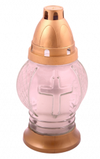 Candela sticla Alba cu capac timp de ardere 36 h