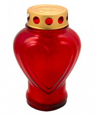 Candela sticla "Inima" cu capac timp ardere 60 h