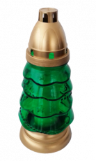 Candela sticla "Brad" cu capac timp de ardere 36h