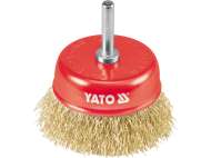 Perie CupĂ Cu Ax 75mm, SÂrmĂ OndulatĂ PlacatĂ Cu AlamĂ