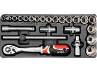 TrusĂ Chei Tubulare +clichet +adaptor 24piese, 10-32mm