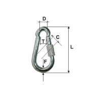 Carabina Zincata Cu Filet 14mm / 30mm/22/25mmx180mm