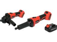 Set 18V- Polizor Unghiular 125Mm + Polizor Drept, Acumulator 1X4Ah