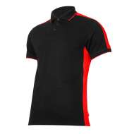Tricou Bumbac Polo Multicolor / Negru-rosu - Xl